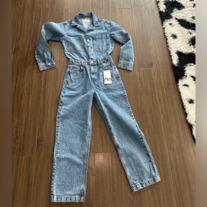 Zara Light Blue Denim Jumpsuit